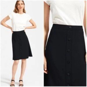 Everlane GoWeave Black Button Skirt, Size 6